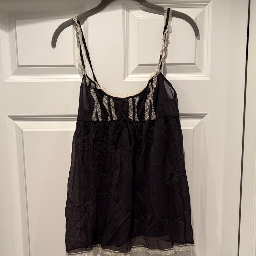 Victoria's Secret Black Lingerie with Cream Lace